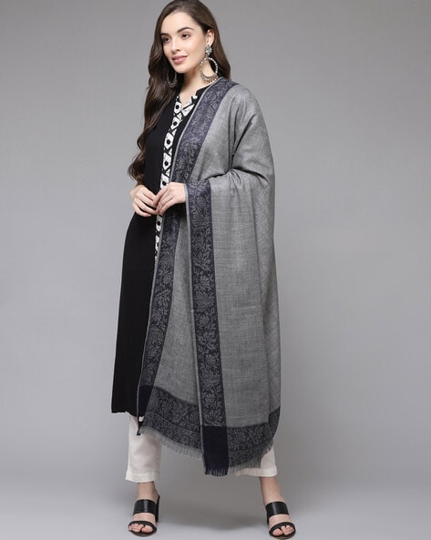 Printed Shawl with Frayed Border Price in India