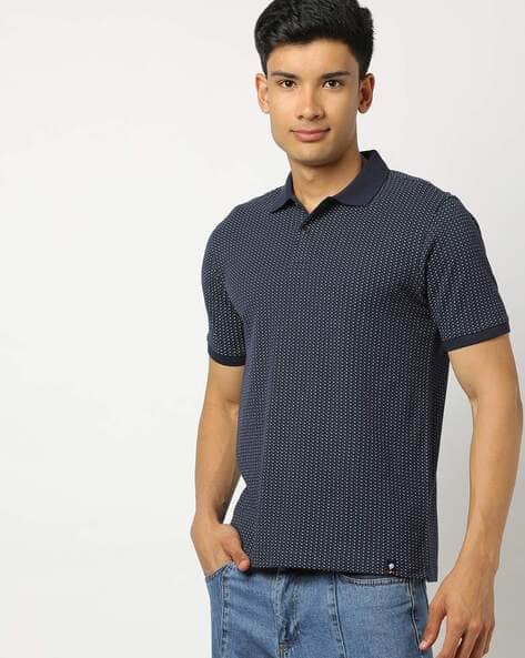 Regular Fit Micro Print Polo T-Shirt