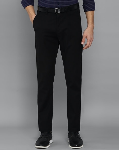 Buy Men Black Slim Fit Solid Casual Trousers Online - 749755 | Allen Solly
