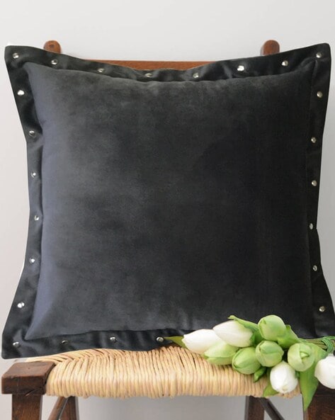 Dark grey shop velvet cushions