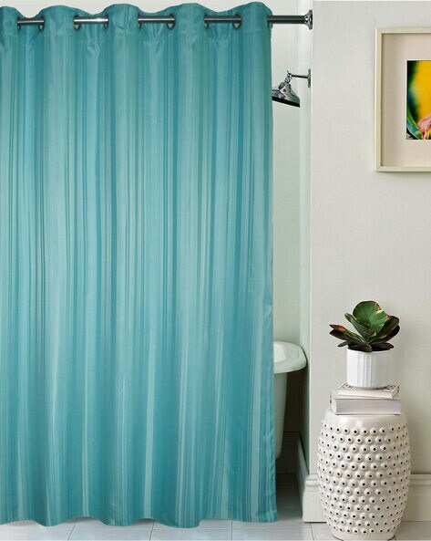 Dark teal online shower curtain