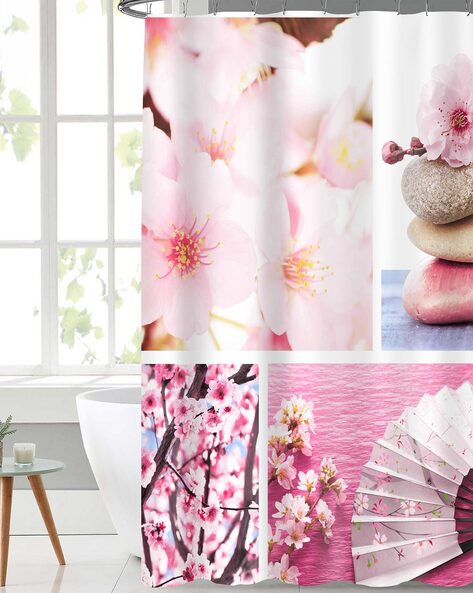 Buy Pink Bath Curtains for Home & Kitchen by Lushomes Online 