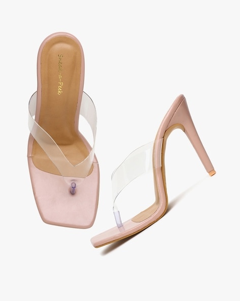 Clear heel best sale thong sandals