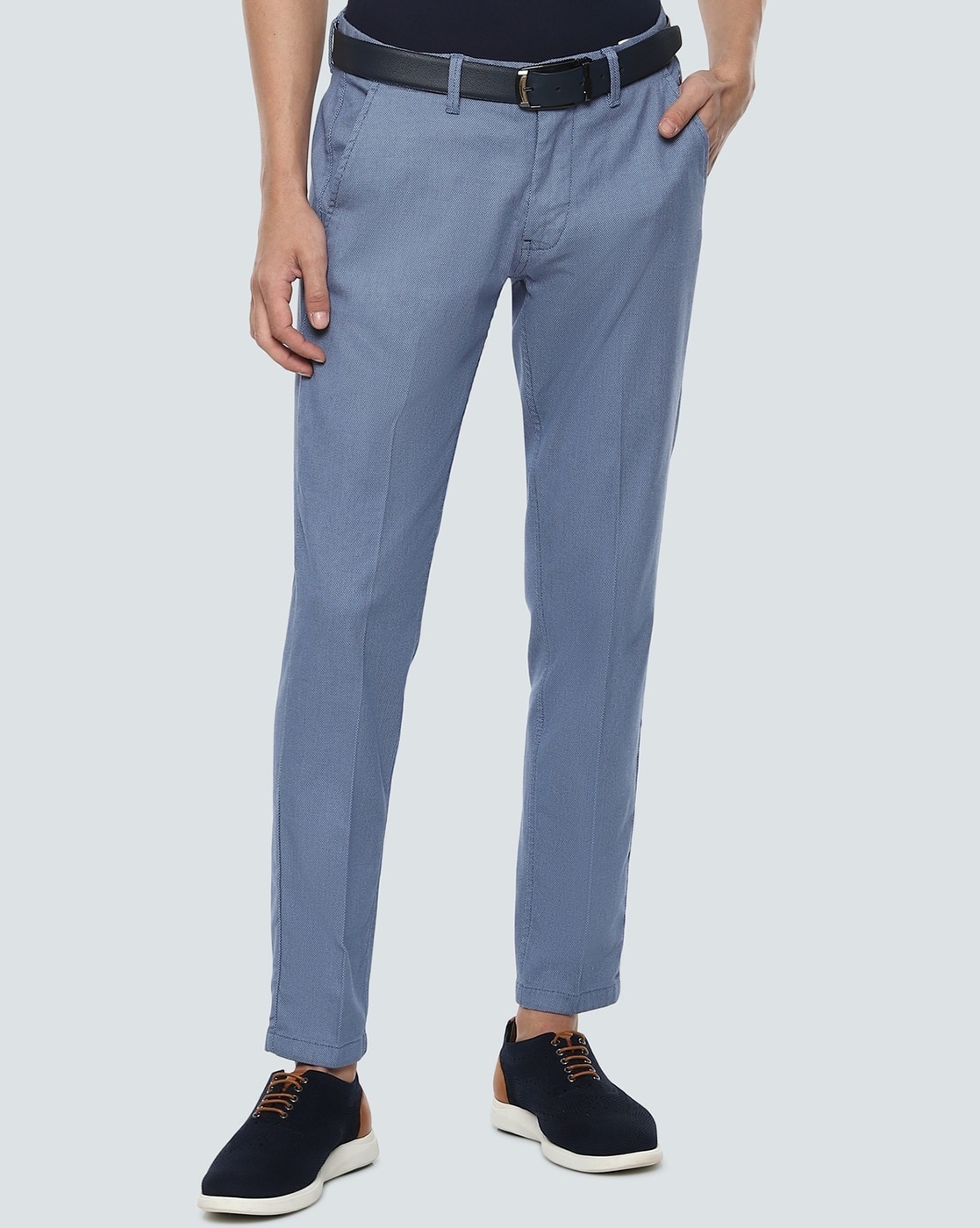Buy LOUIS PHILIPPE Mens 4 Pocket Solid Formal Trousers | Shoppers Stop