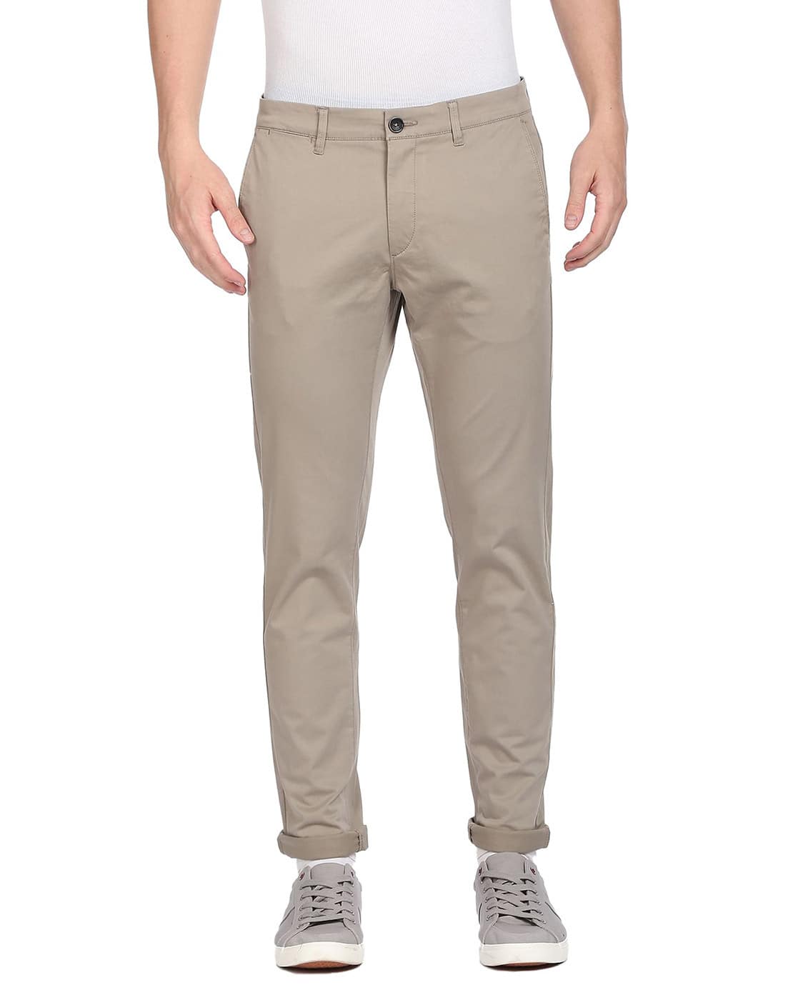 Slim Fit Flat-Front Chinos