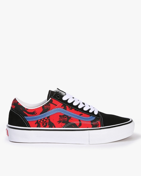 Womens Black & Red Vans Classic Slip On Trainers | schuh