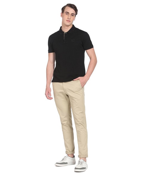 Buy online Navy Blue Cotton Flat Front Casual Trousers from Bottom Wear for  Men by Classic Polo for ₹1709 at 15% off | 2024 Limeroad.com