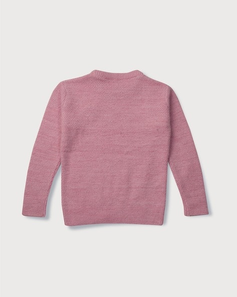 Sweet Company Lavender Pointelle Knit Crew Neck Sweater