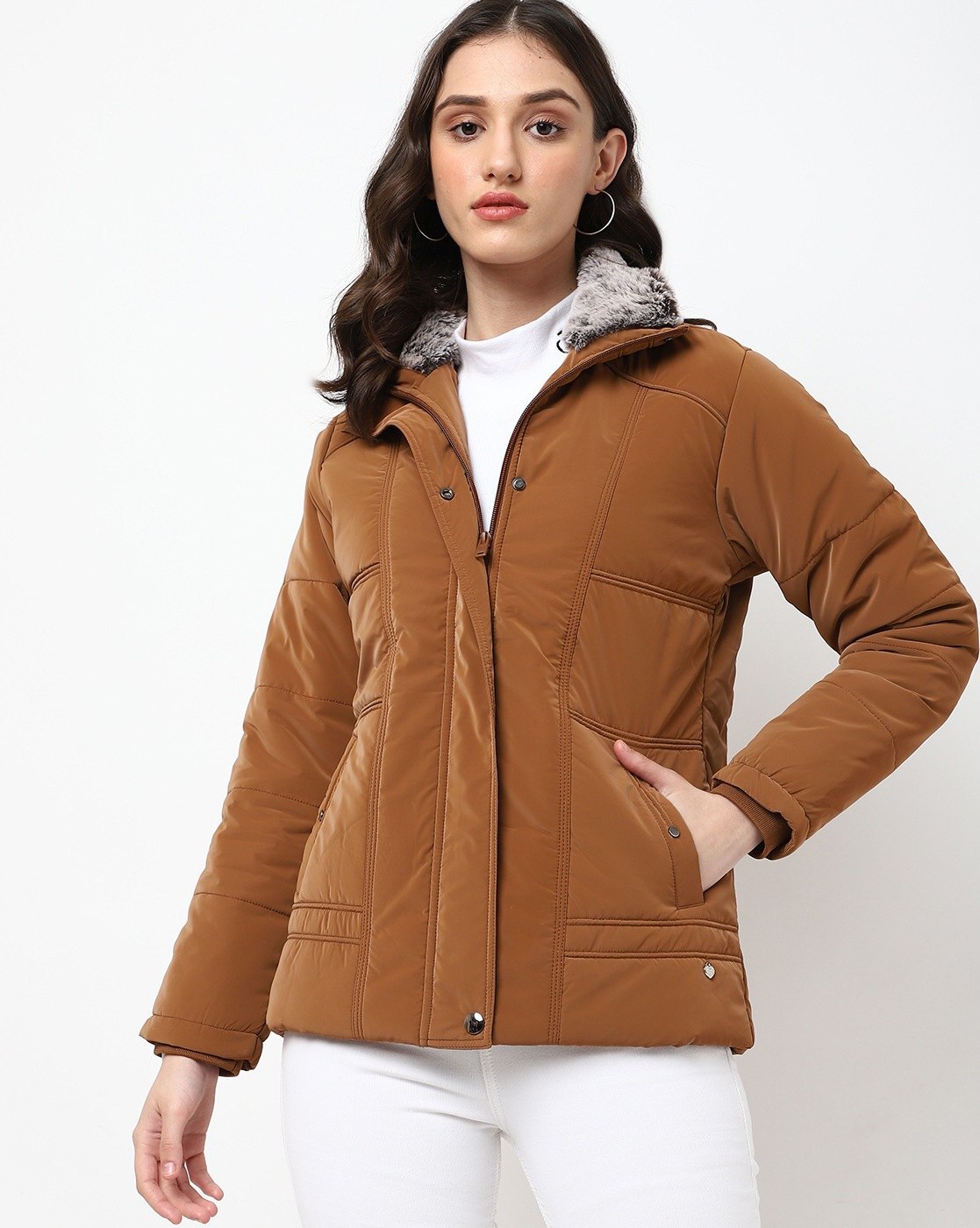 Buy Grey Jackets & Coats for Women by Fort Collins Online | Ajio.com