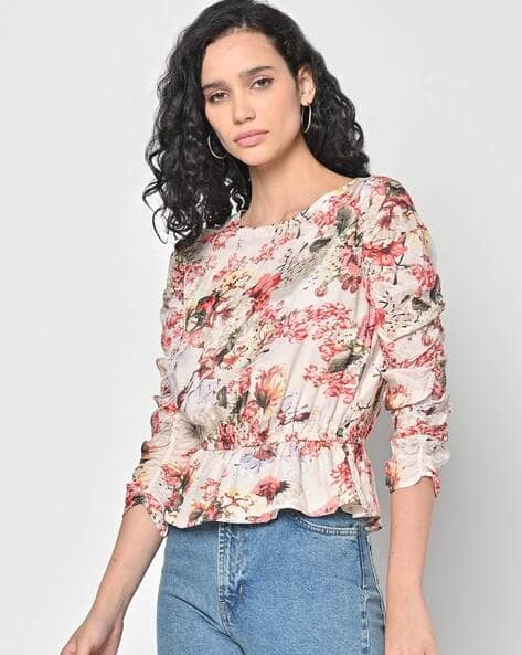 Fyre Rose Shahion Printed Slim Fit Blouson Top