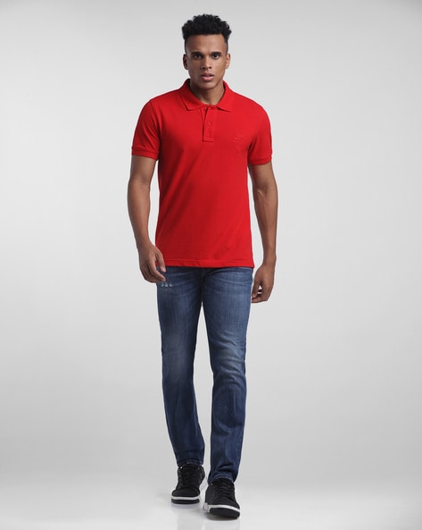 Logo Embroidered Slim Fit Polo T shirt