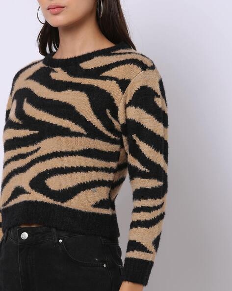 Tiger print hot sale sweater women's