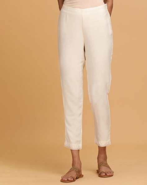 Buy Women Relaxed-Fit Solid Beige Trouser Pants ƒ???????? Global Republic