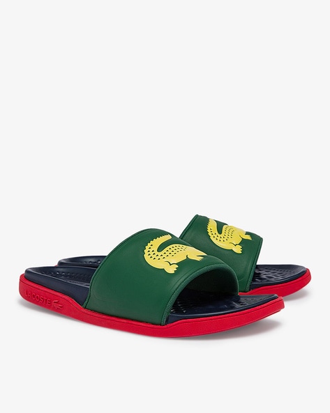 Yellow lacoste slides new arrivals