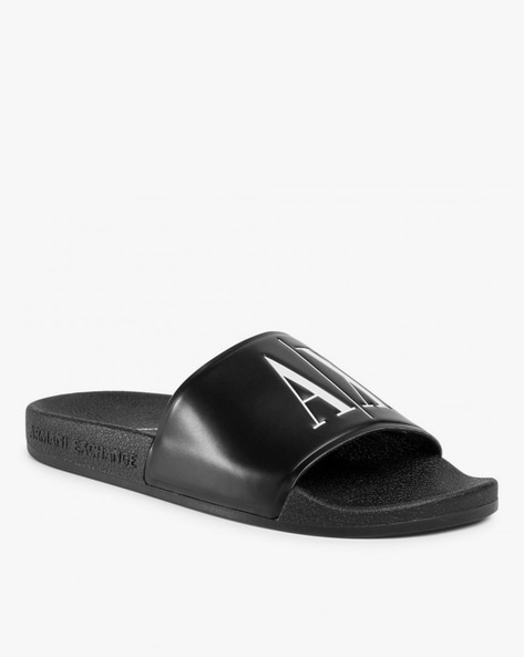 Armani exchange slides online black