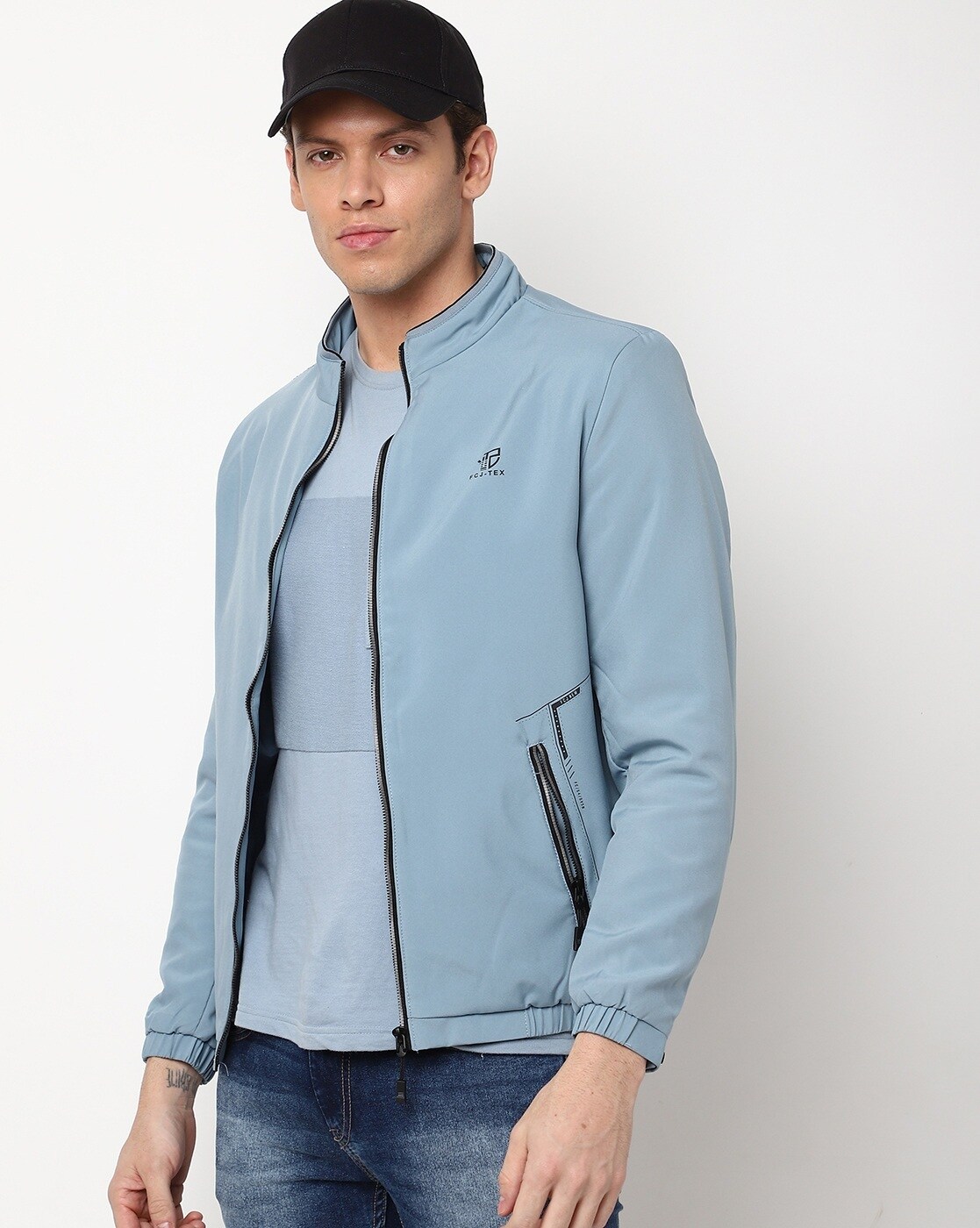 Buy Fort Collins Men Beige & Navy Solid Reversible Bomber Jacket - Jackets  for Men 2311230 | Myntra