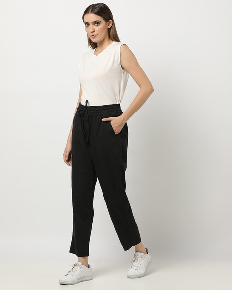 Buy Forever New Black Slim Fit Trousers for Women Online  Tata CLiQ
