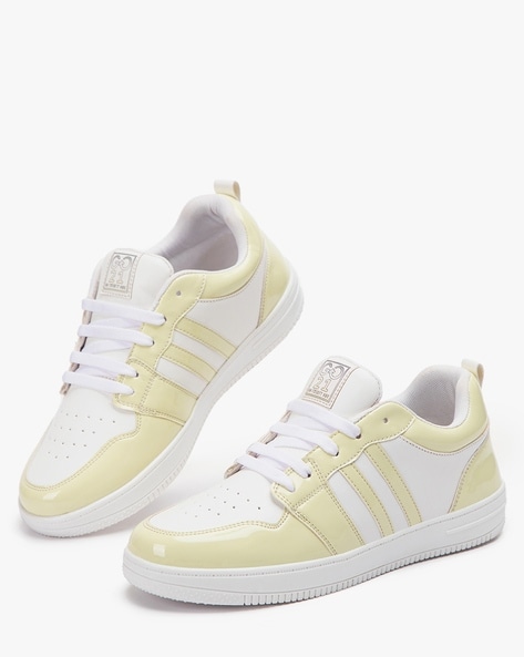 White and best sale lime green sneakers