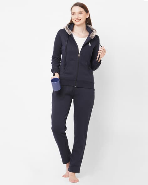 Faux Fur Tracksuit with Elasticated Waist