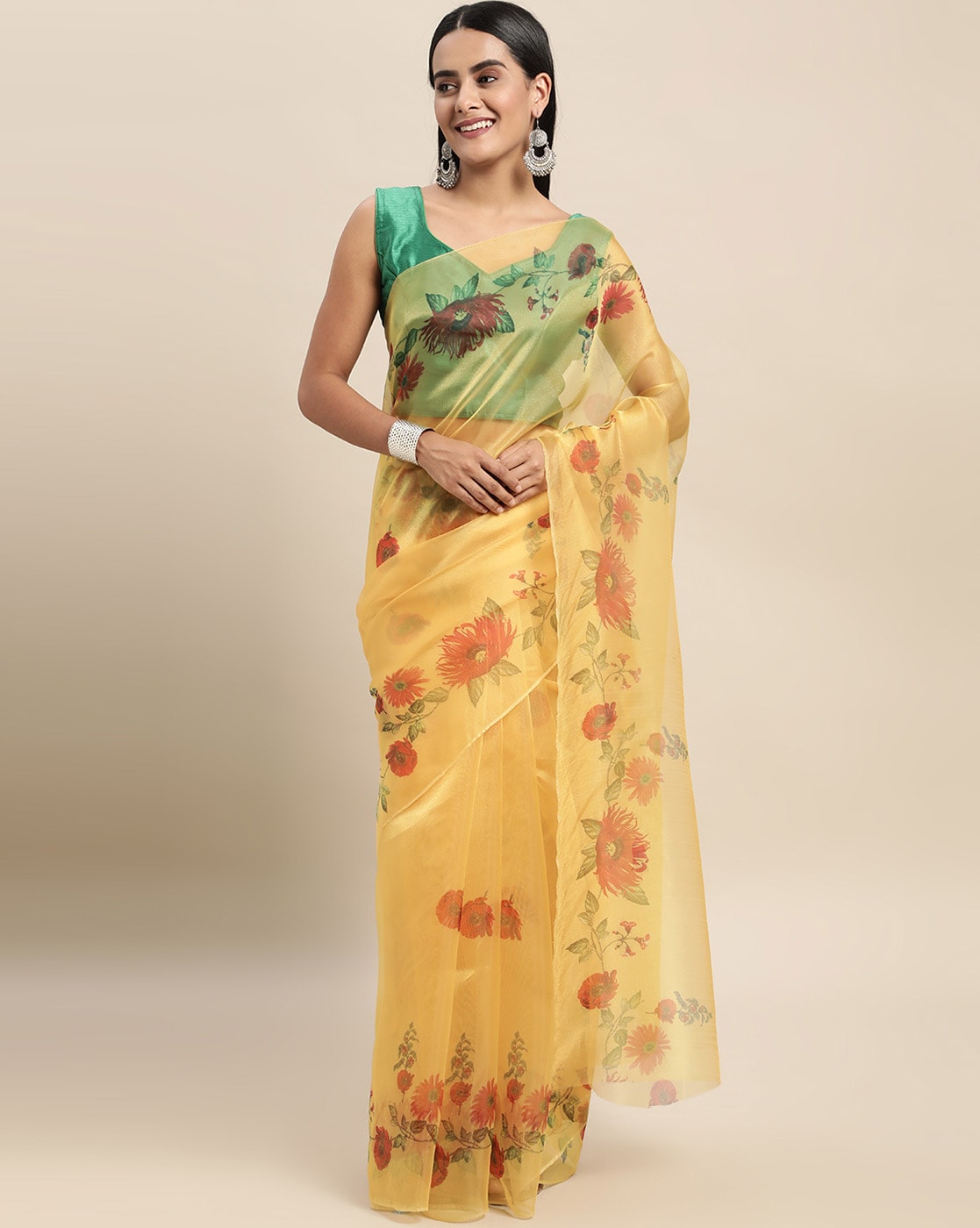 Buy Pink Sarees for Women by MORCHARI Online | Ajio.com