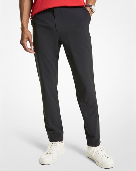 Buy Michael Kors Men Black Solid Stretch Chinos Online - 742155 | The  Collective