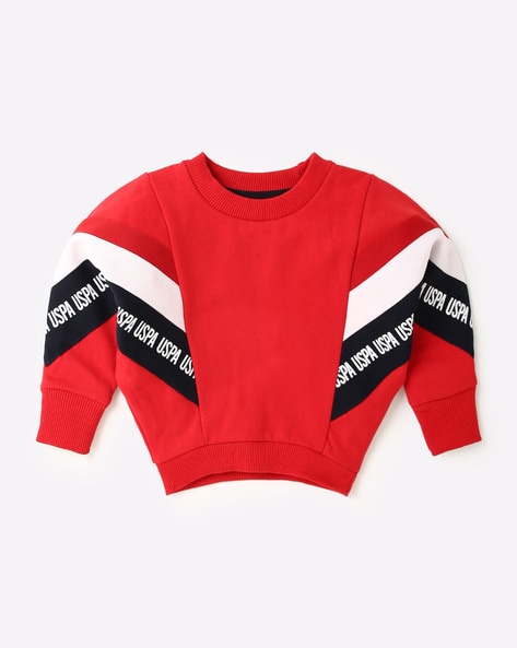 U S Polo Assn Panelled Round-Neck Sweatshirt