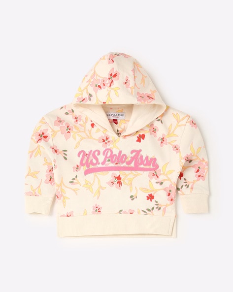 Off white pink floral hot sale hoodie