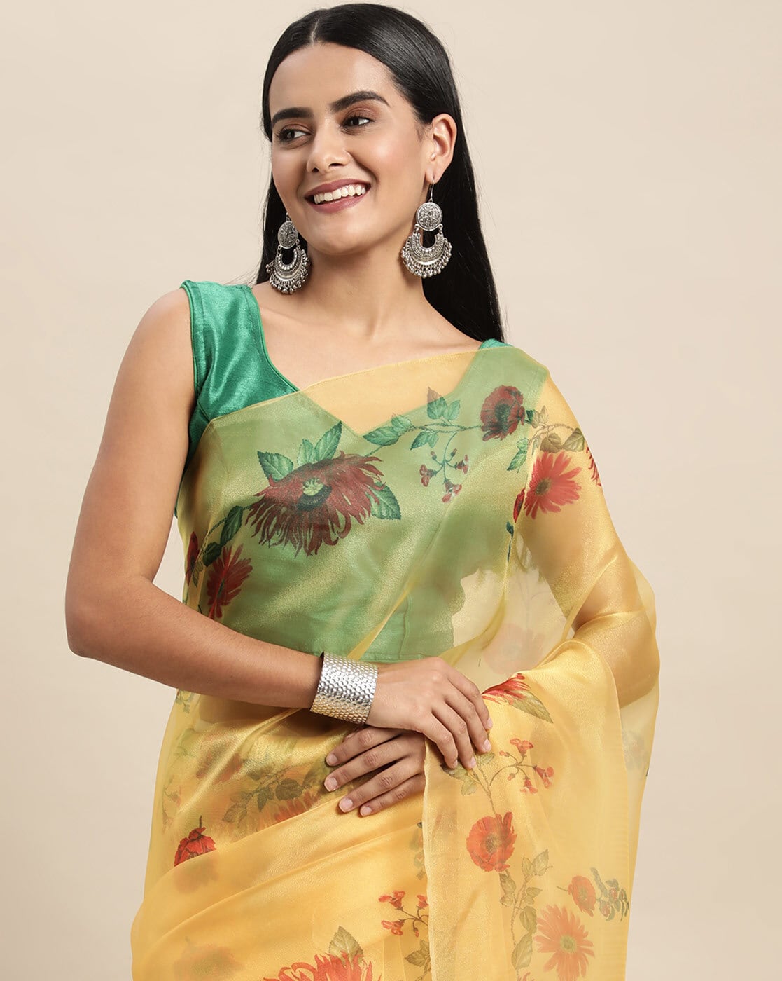 Buy White Sarees for Women by VAMSEE Online | Ajio.com