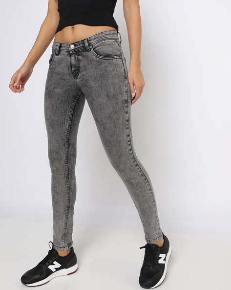 acid wash black skinny jeans