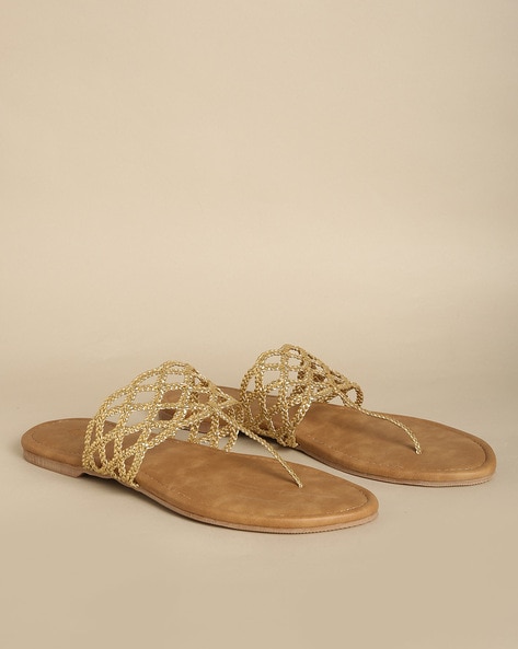 Buy Beige Plain Estella Braided Strap Sandals by Nine By Janine Online at  Aza Fashions.