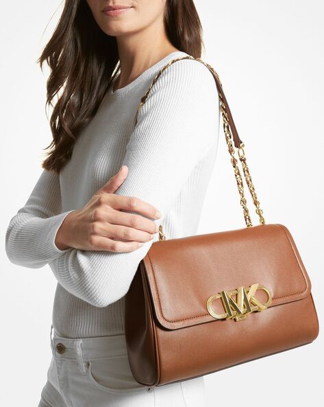 Buy Michael Kors Parker Extra-Large Leather Shoulder Bag | Brown Color  Women | AJIO LUXE