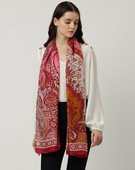 Paisley Print Silk Stole Price in India