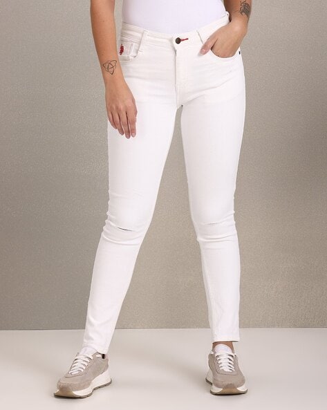 White cropped skinny Jeans