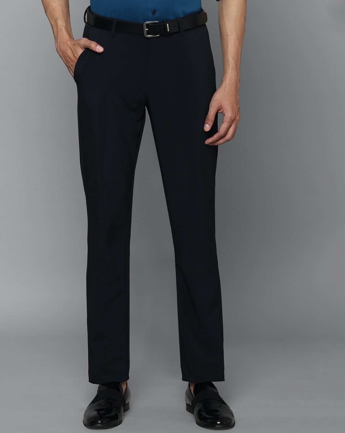 Buy Women Black Regular Fit Solid Casual Trousers Online  739089  Allen  Solly