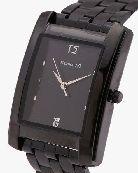 Sonata watch black on sale colour