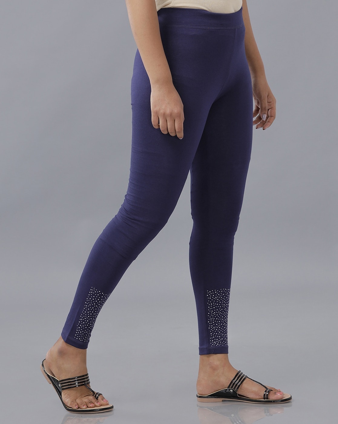 Gabardine Stretch Leggings in Blue | JOSEPH US