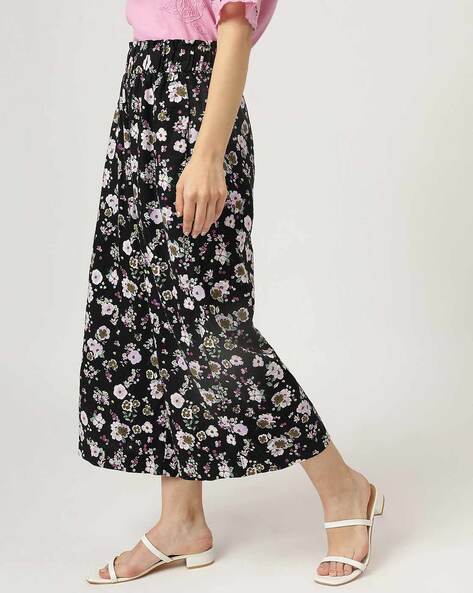 Floral Print Wide Leg Culottes