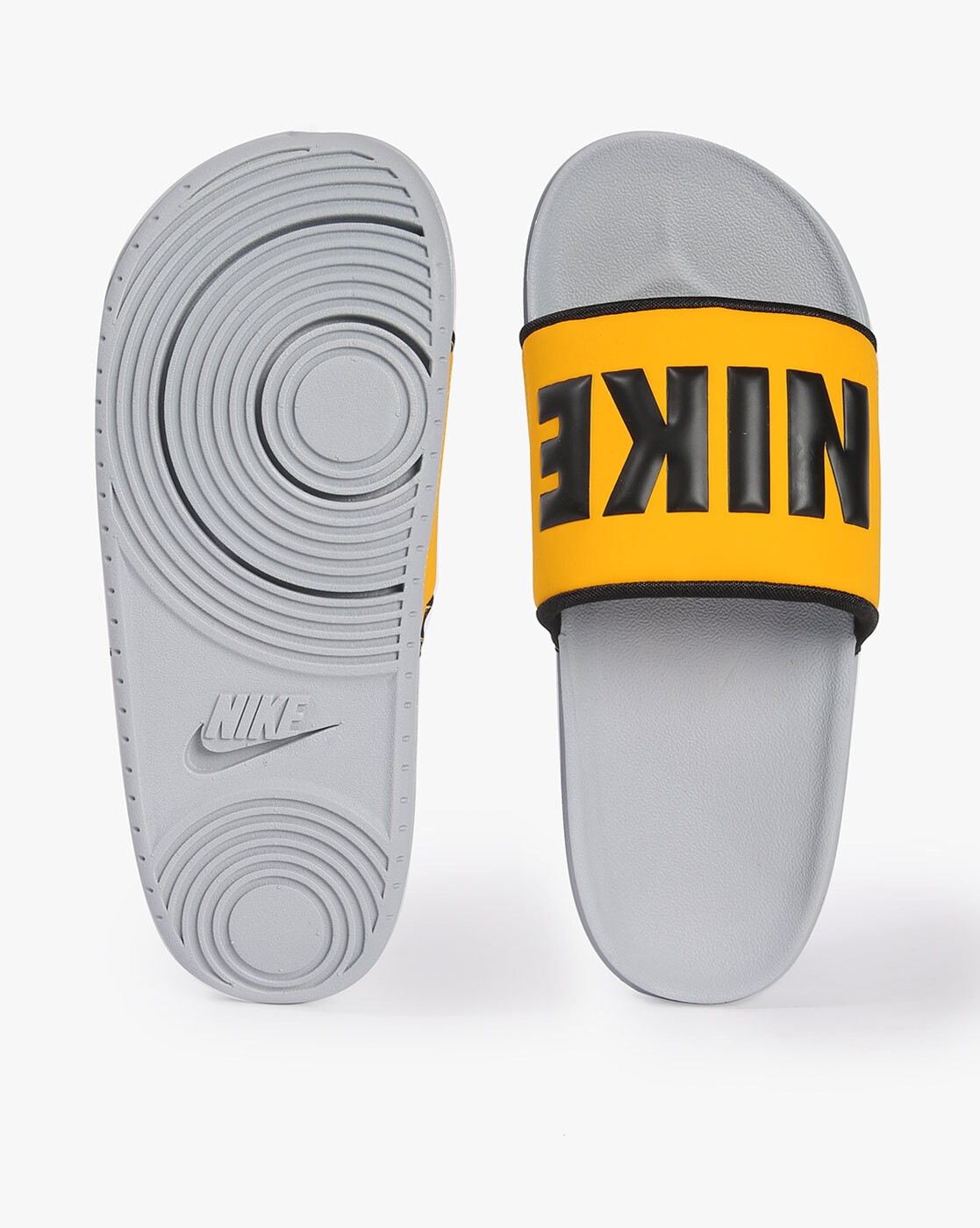 Nike slippers yellow hot sale