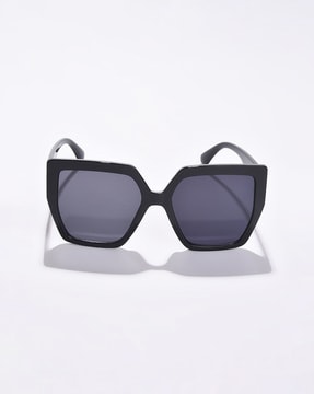 French Accent Full-Rim Frame Oversized Sunglasses For Men (Black, OS)