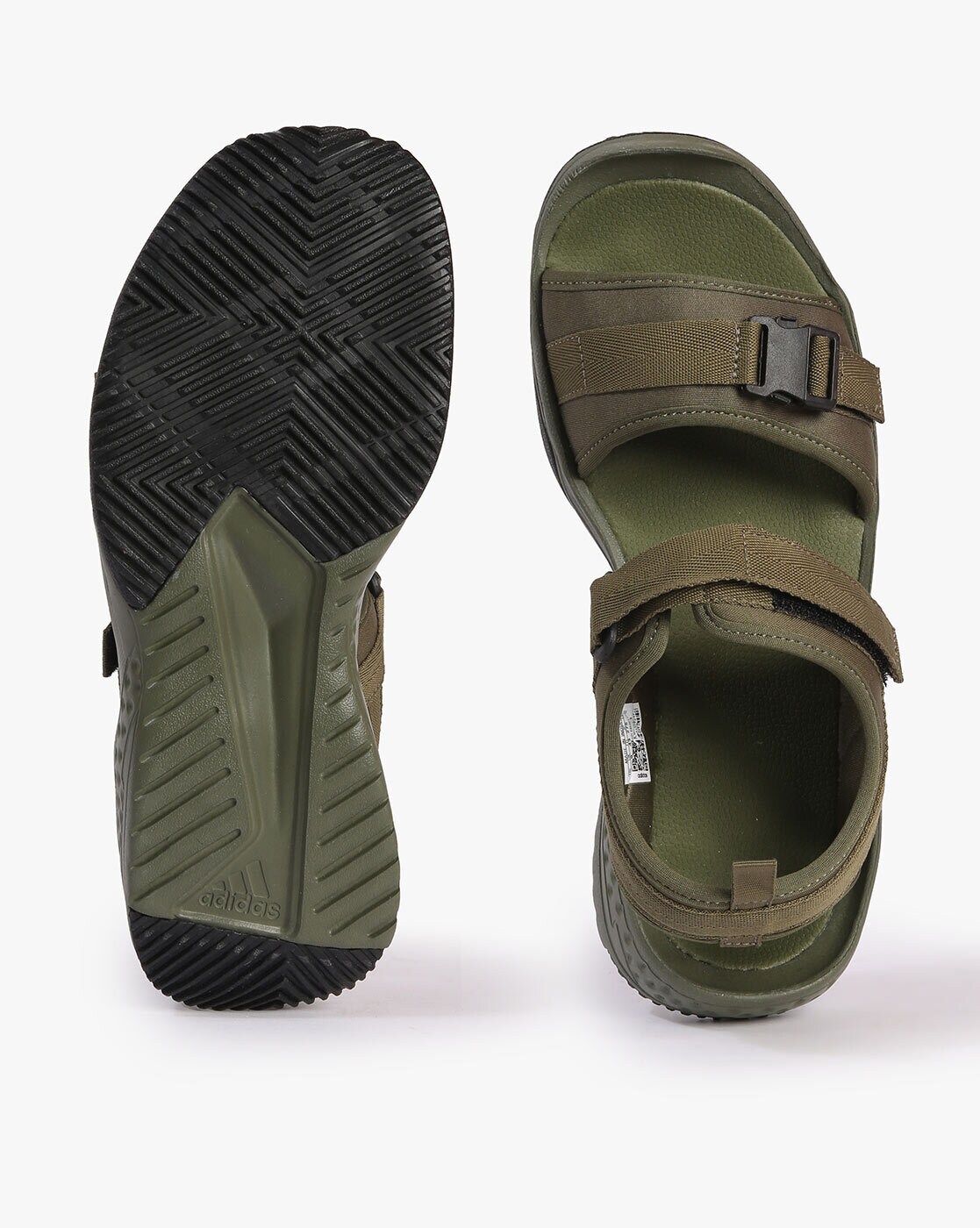 ADIDAS Men Olive Green & Charcoal Grey Cruzio Striped Sports Sandals -  Price History