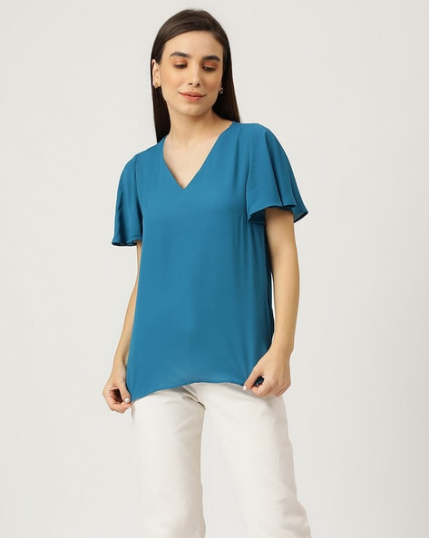 Pure Poly Plain V-Neck Top