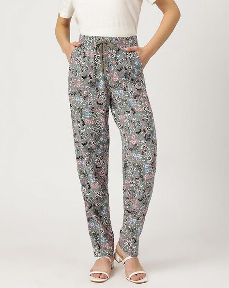 Buy Blue Trousers & Pants for Women by Moomaya Online | Ajio.com