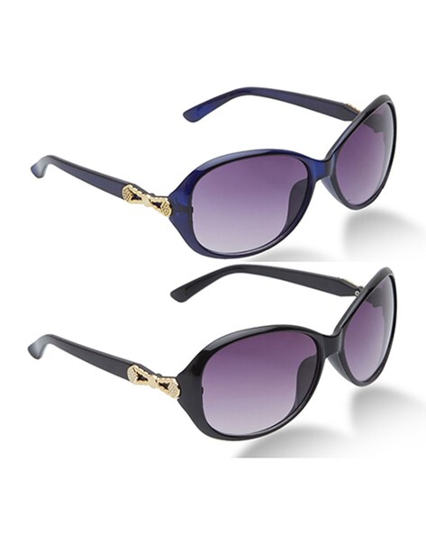 Chris Cross 2973-17 Black Purple Gradient Square Sunglasses