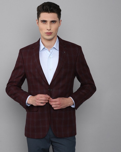 LOUIS PHILIPPE Checkered Single Breasted Casual Men Blazer - Buy