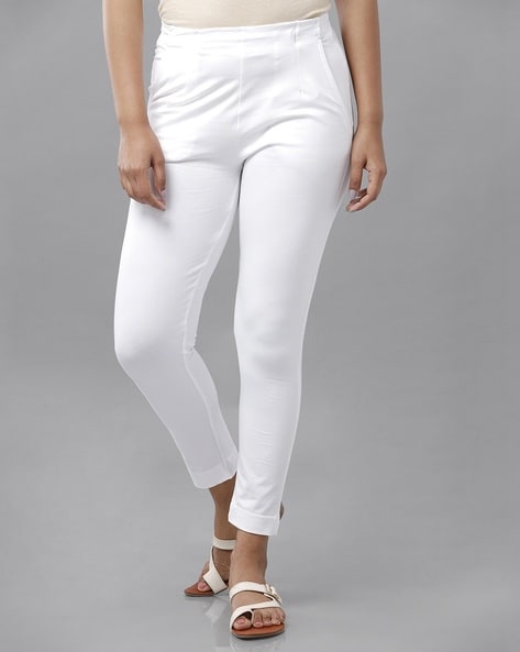 White Cotton Pants With Pockets – TJORI