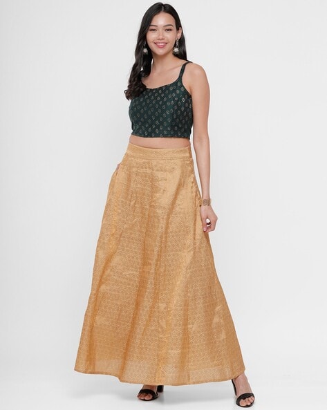 Gold skirts 2025 with pockets