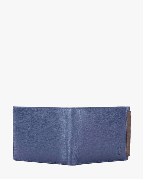WILDHORN Genuine Leather Bi-Fold Wallet For Men (Blue, OS)