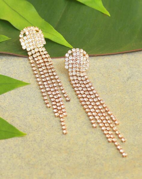 Reverse AD leaf design studs tassel earrings | Western fashion jewelry,  Fashion jewelry stores, Fashion jewellery online