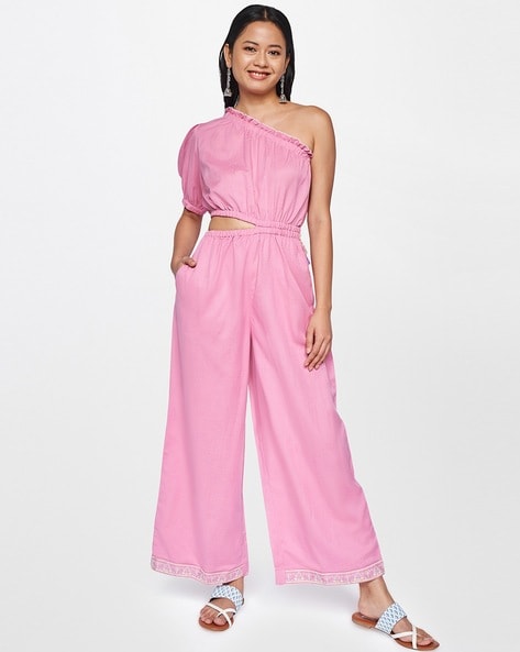 Buy Pink Georgette Embellishment Beads One Pre-draped Jumpsuit Saree For  Women by Rajat K Tangri Online at Aza Fashions.