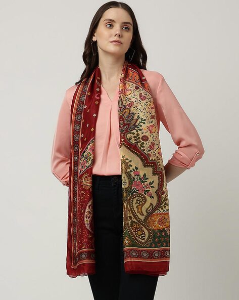Paisley Print Silk Stole Price in India